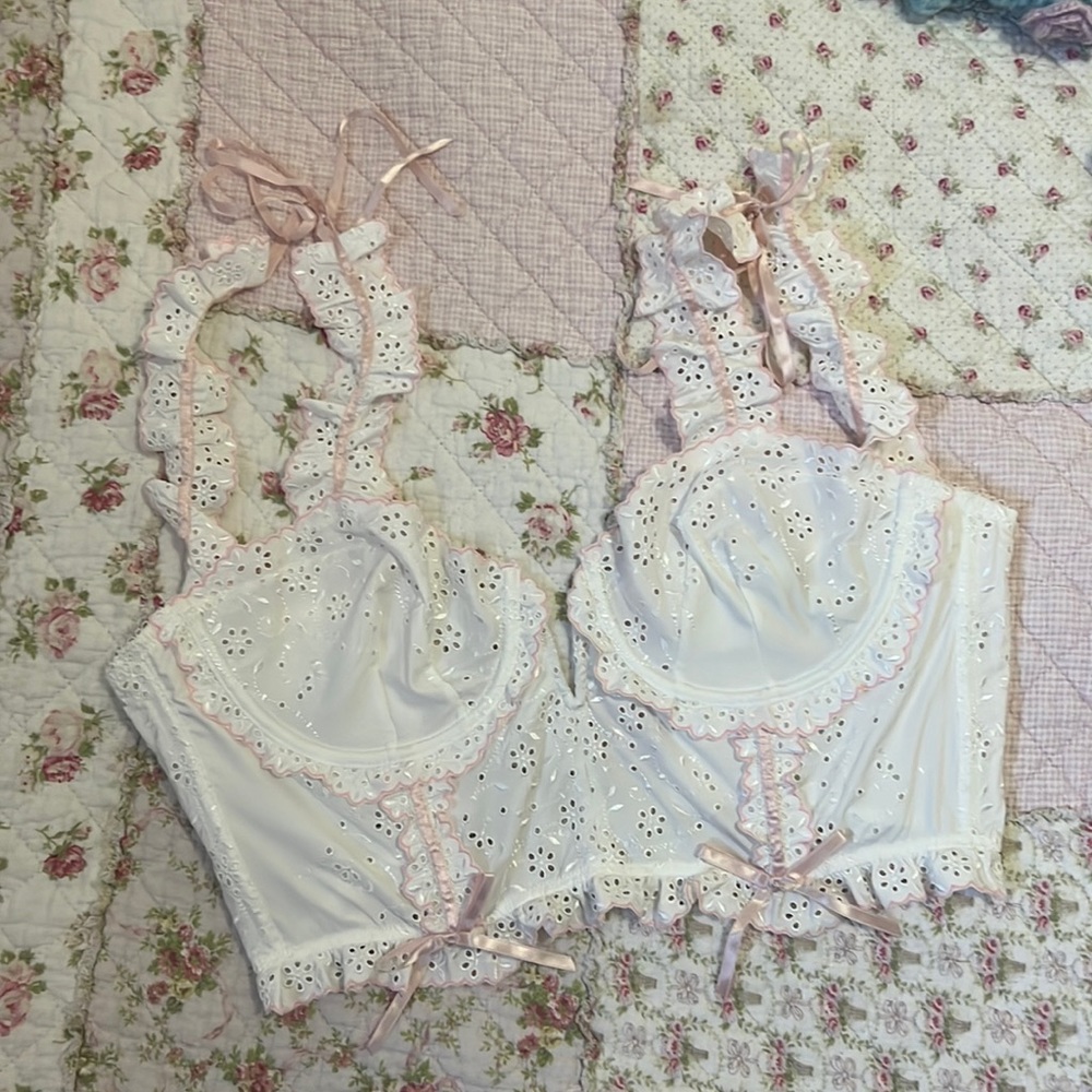 For love and lemons x VS swirl eyelet bustier